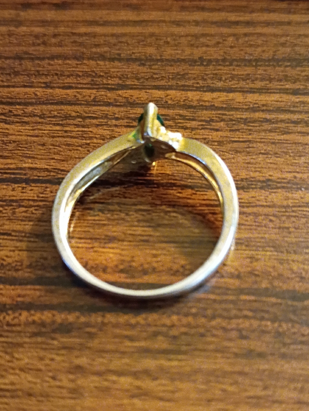 Gold Ring with Marquise Green Gemstone - Women's Fashion Jewelry - Picture 4 of 4